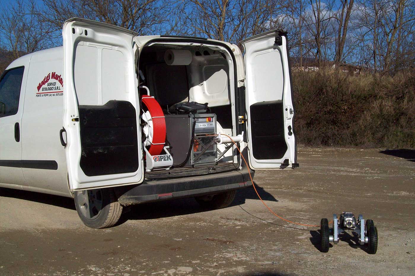Vista telecamera robot fuori dal camion